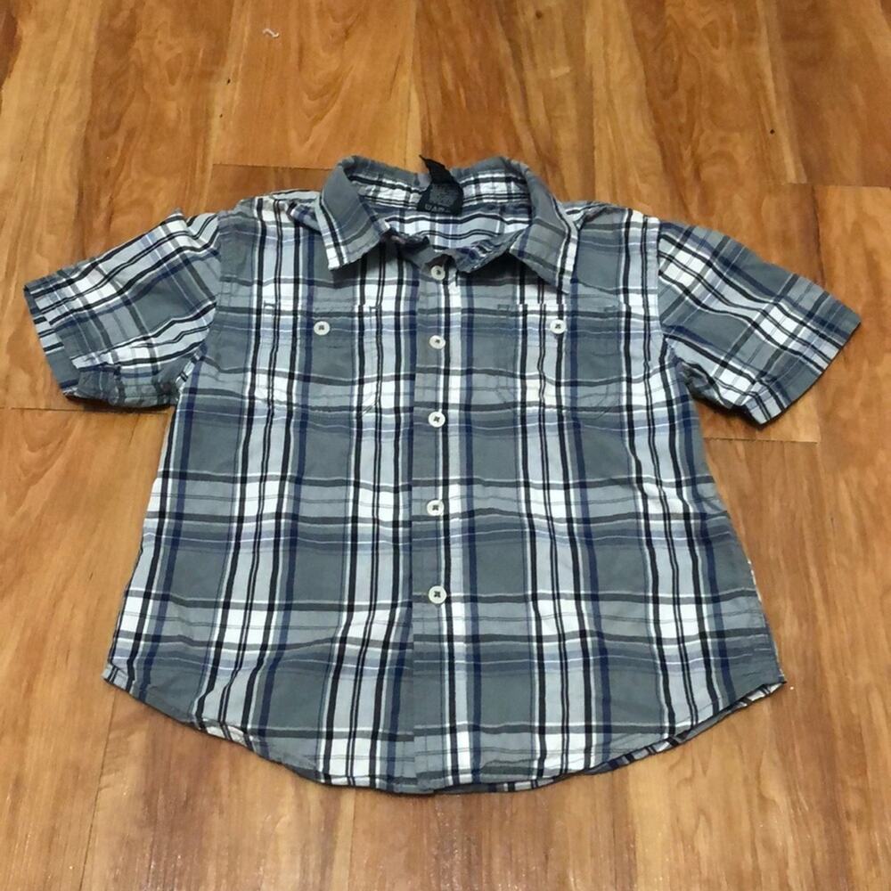 Faded Glory Plaid Button Down Shirt Size Small 6-7